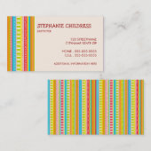 Colorful Stripes Babyzittend Visitekaartje (Voorkant / Achterkant)