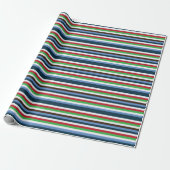 Colorful Stripes Birthday Cadeaupapier (Uitgerold)