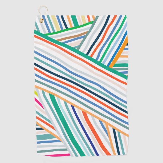 Colorful Stripes Golf Towel Golfhanddoek (Voorkant)