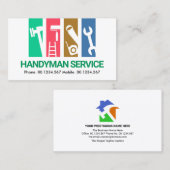 Colorful Stripes Handyman Tools General Contractor Visitekaartje (Voorkant / Achterkant)