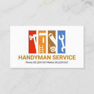 Colorful Stripes Handyman Tools Remodeling  Visitekaartje