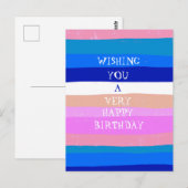 Colorful Stripes HAPPY BIRTHDAY CUSTOM Briefkaart (Voorkant / Achterkant)