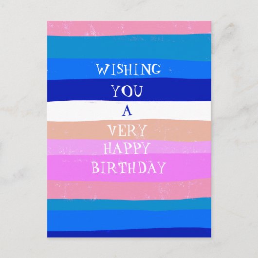 Colorful Stripes HAPPY BIRTHDAY CUSTOM Briefkaart (Voorkant)