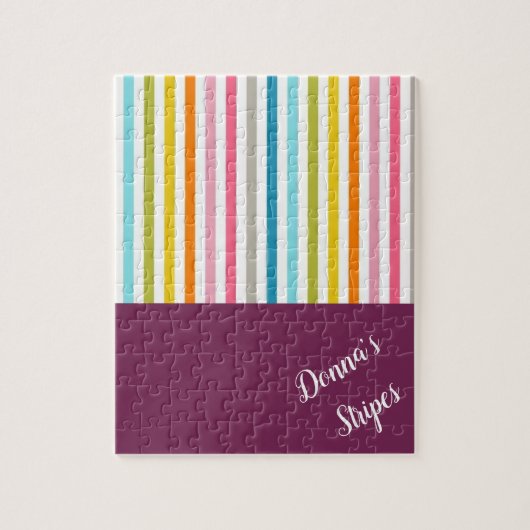 Colorful Stripes Jigzaag Puzzle Daisy Legpuzzel (Verticaal)