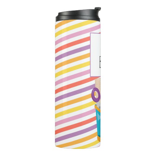 Colorful Stripes-leraar Thermosbeker (Gedraaid links)