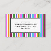 Colorful Stripes Mammie Playdate Calling Card Contactkaartje (Achterkant)