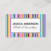 Colorful Stripes Mammie Playdate Calling Card Contactkaartje (Voorkant)