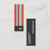 Colorful Stripes Monogram Mini Mini Visitekaartje (Voorkant / Achterkant)