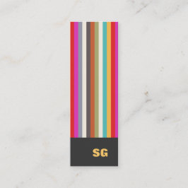Colorful Stripes Monogram Mini Mini Visitekaartje
