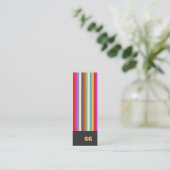 Colorful Stripes Monogram Mini Mini Visitekaartje (Staand voorkant)