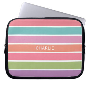 Colorful Stripes, op maat gesneden laptophoezen Laptop Sleeve