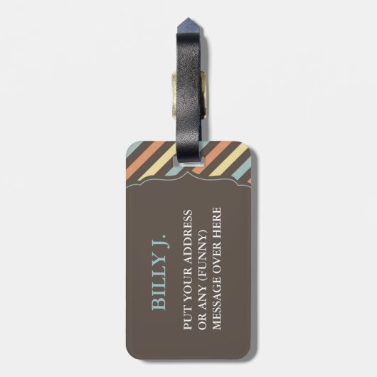 Colorful Stripes Pattern-Bagagelabel Bagagelabel (Achterkant verticaal)