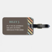 Colorful Stripes Pattern-Bagagelabel Bagagelabel (Achterkant horizontaal)