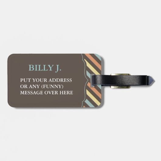 Colorful Stripes Pattern-Bagagelabel Bagagelabel (Achterkant horizontaal)