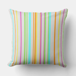 Colorful Stripes Pattern Cust. Grijs Sierkussen