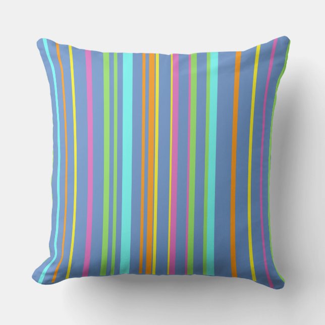 Colorful Stripes Pattern Cust. Lila Sierkussen (Voorkant)