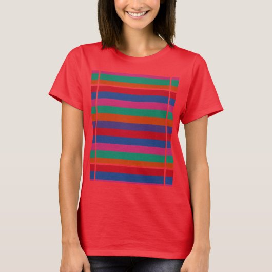 Colorful Stripes Pattern T-shirt (Voorkant)