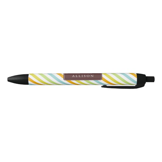 Colorful Stripes Pattern Zwarte Inkt Pen (Bodem)
