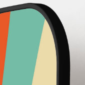 Colorful stripes retro monogram Pickleball Paddle (Links Detail)