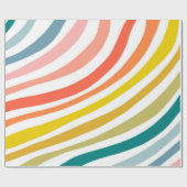 Colorful Stripes Waves Gift Cadeaupapier (Vlak)