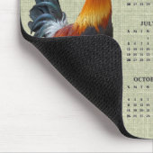 Colorful Strutting Rooster 2026 Calendar Mousepad Muismat (Hoek)