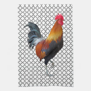 Colorful Strutting Rooster Kitchen Towel Theedoek