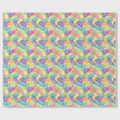 Colorful Stylied Coconut Palm Leafs Pattern Cadeaupapier (Vlak)
