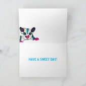 Colorful Sugar Glider Moderne Art, gepersonaliseer Kaart (Binnen)