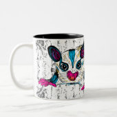 Colorful Sugar Glider Moderne Art, gepersonaliseer Tweekleurige Koffiemok (Links)