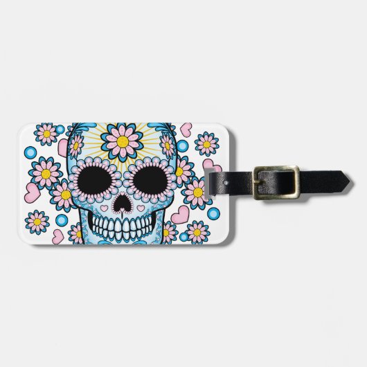 Colorful Sugar Skull Bagagelabel (Voorkant horizontaal)