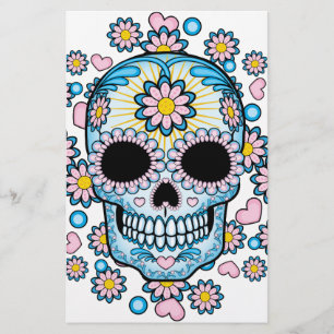 Colorful Sugar Skull Briefpapier