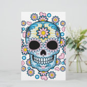 Colorful Sugar Skull Briefpapier (Staand voorkant)