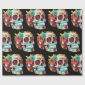 Colorful Sugar Skull Day of the Dead Calaveras Cadeaupapier (Vlak)