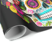 Colorful Sugar Skull Day of the Dead Calaveras Cadeaupapier (Rol Hoek)