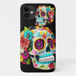 Colorful Sugar Skull Day of the Dead Calaveras Case-Mate iPhone Case