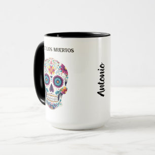 Colorful Sugar Skull Dia de los Muertos Mok