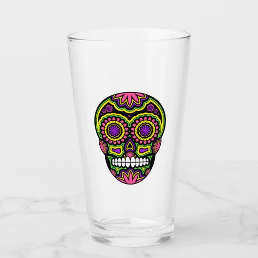 Colorful Sugar Skull Glas (Voorkant)