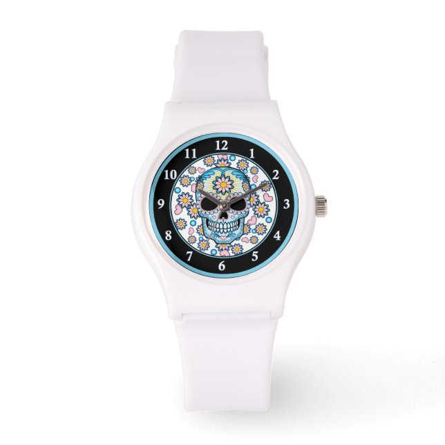 Colorful Sugar Skull Horloge (Voorkant)