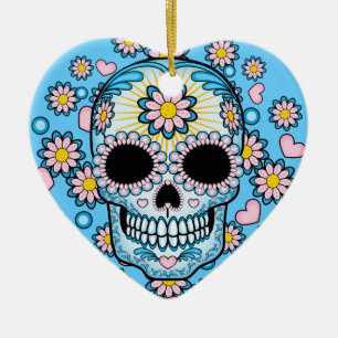 Colorful Sugar Skull Keramisch Ornament
