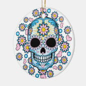Colorful Sugar Skull Keramisch Ornament (Links)