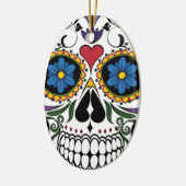 Colorful Sugar Skull Keramisch Ornament (Links)