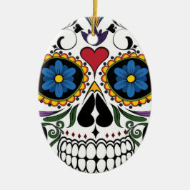 Colorful Sugar Skull Keramisch Ornament