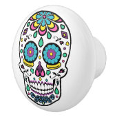 Colorful Sugar Skull Keramische Knop (Rechts)