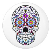 Colorful Sugar Skull Keramische Knop (Voorkant)