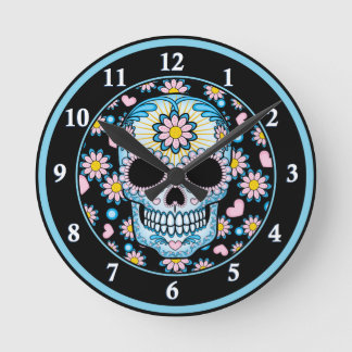 Colorful Sugar Skull Ronde Klok