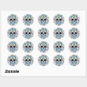 Colorful Sugar Skull Ronde Sticker (Vel)