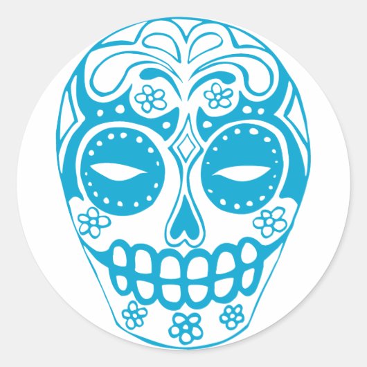 Colorful Sugar Skull Ronde Sticker (Voorkant)