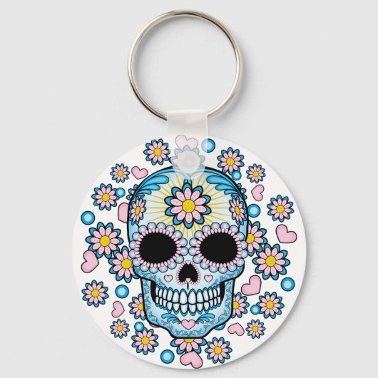 Colorful Sugar Skull Sleutelhanger (Voorkant)