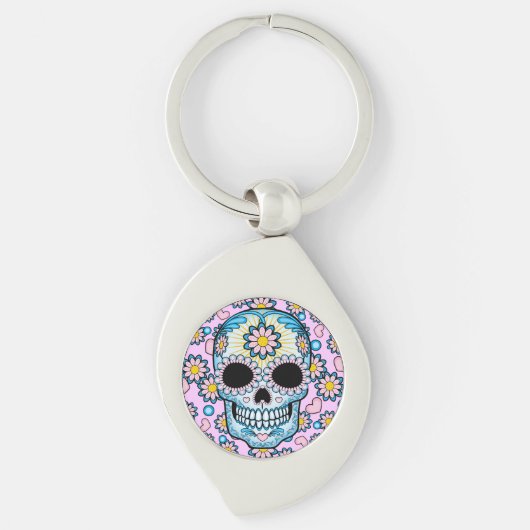 Colorful Sugar Skull Sleutelhanger (Voorkant)