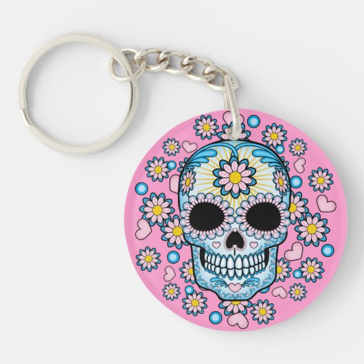 Colorful Sugar Skull Sleutelhanger (Voorkant)